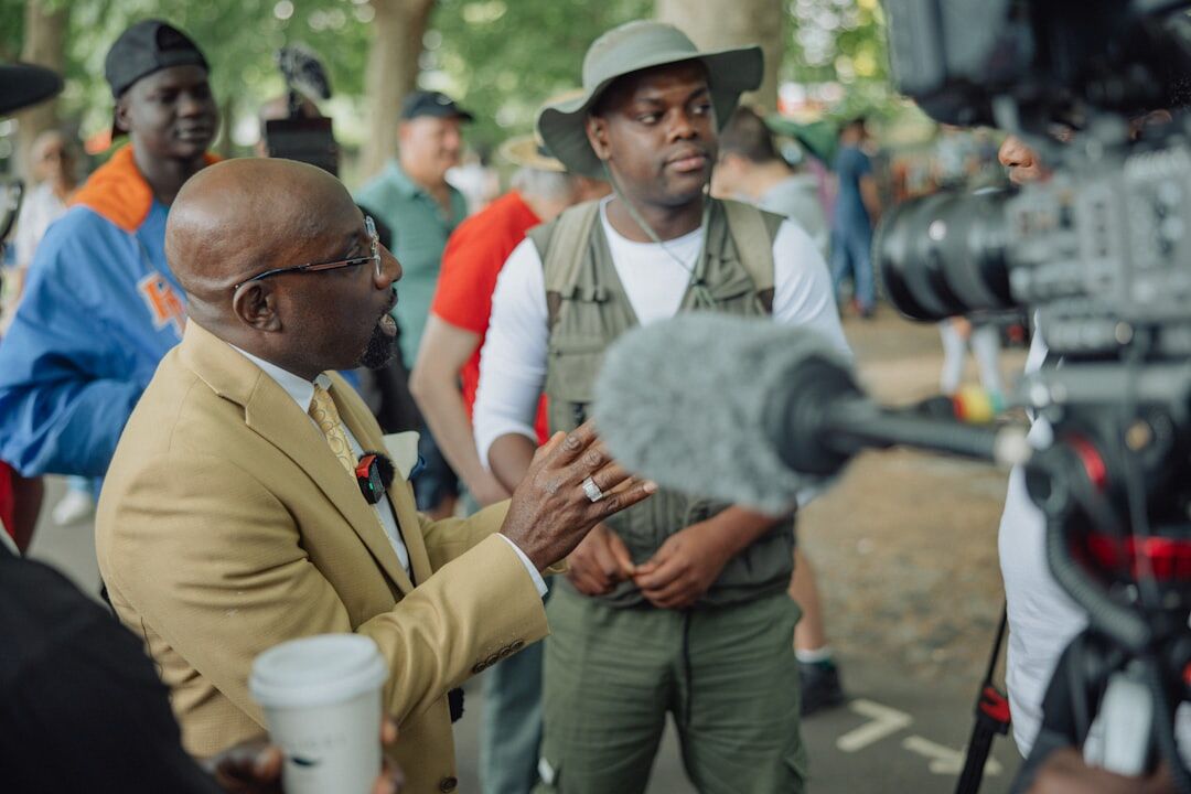 actor giving interview